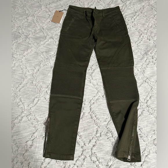 No 21 Jeans Olive Green Skinny Jeans W Zipper Details By No 2